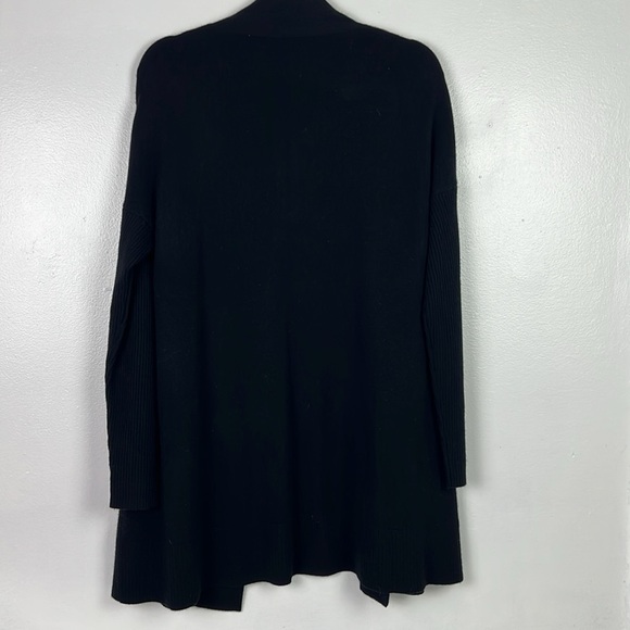 Vince Women’s Medium 100% Cashmere Black Open Front Pockets Long Cardigan - Picture 2 of 7
